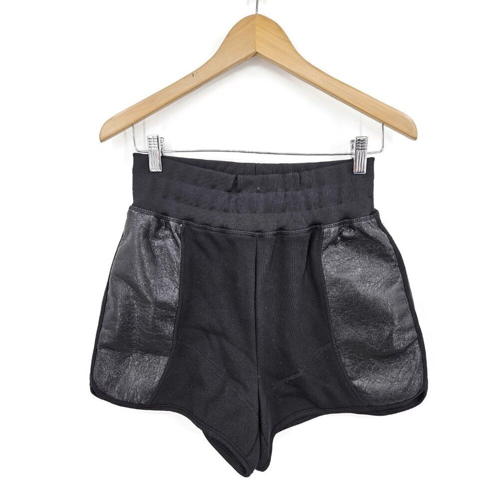 New Maniere De Voir Black Shorts Womens 8 Vegan Leather Pockets